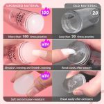 French Nail Stamper - BTArtbox French Tip Nail Tools with Nail Scraper and Replaceable Stamper Head, 100-Time Using Silicone Nail Stamper Kit for Gel Nail Polish DIY Nail Art Tools - Image 2